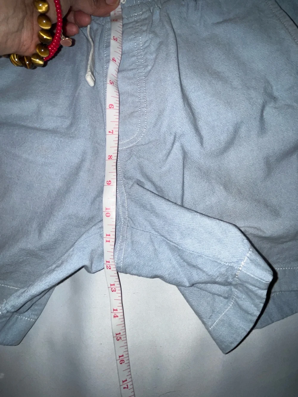 J. Crew Light Blue Shorts Drawstring Waist Side And Back Pockets Size Small
